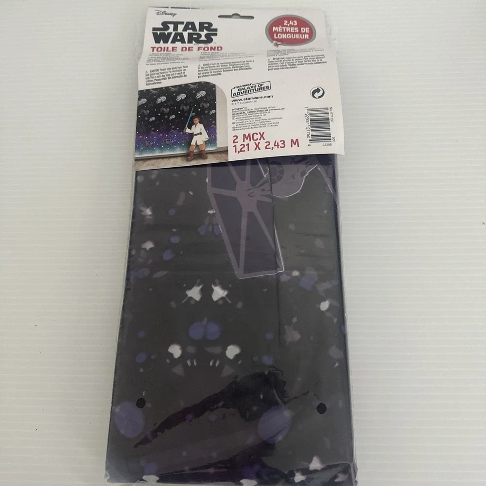 Disney STAR WARS Photo Backdrop 8 FT Long NEW Sealed Package Birthday Party 2pc